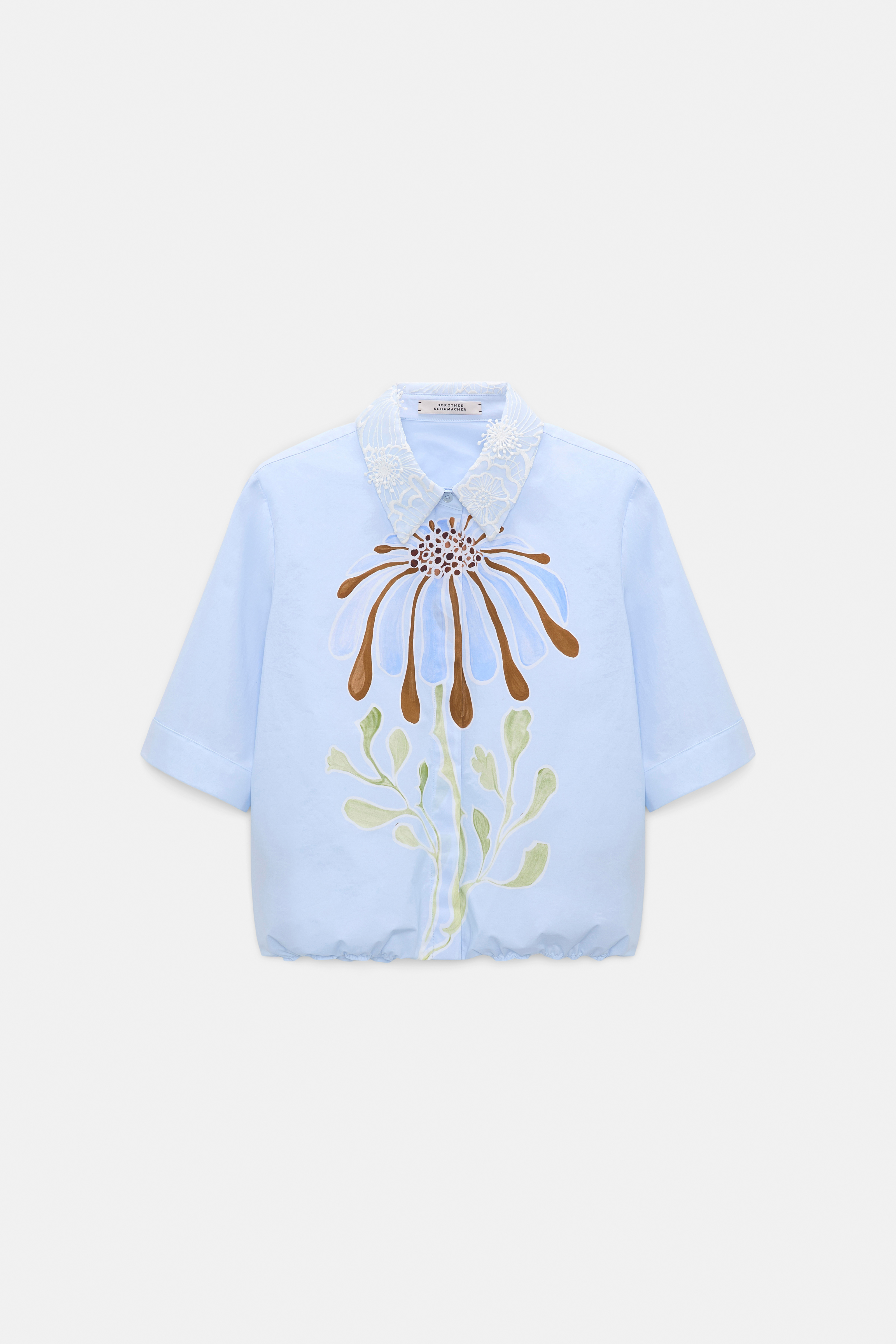 Dorothee Schumacher Printed cotton poplin blouse dream flower blue